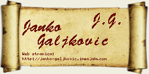 Janko Galjković vizit kartica
